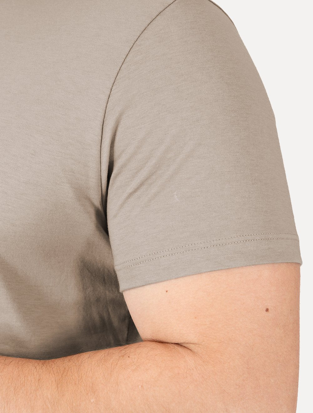 Camiseta Reserva Masculina Slim Algodão Peruano Cáqui