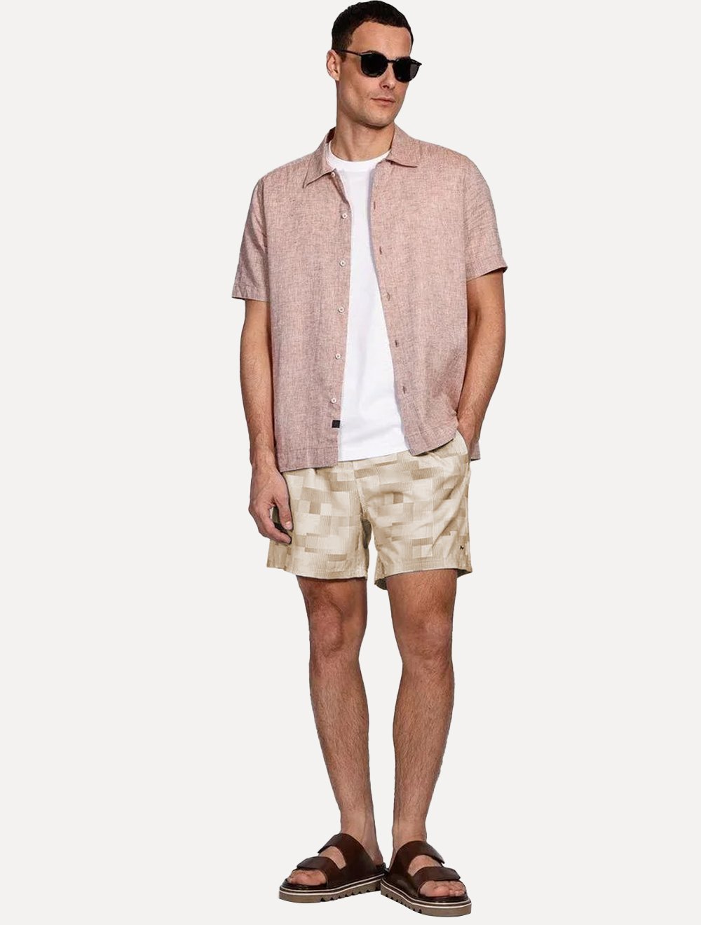 Short Aramis Masculino D'Água Elastico Pixel Cáqui