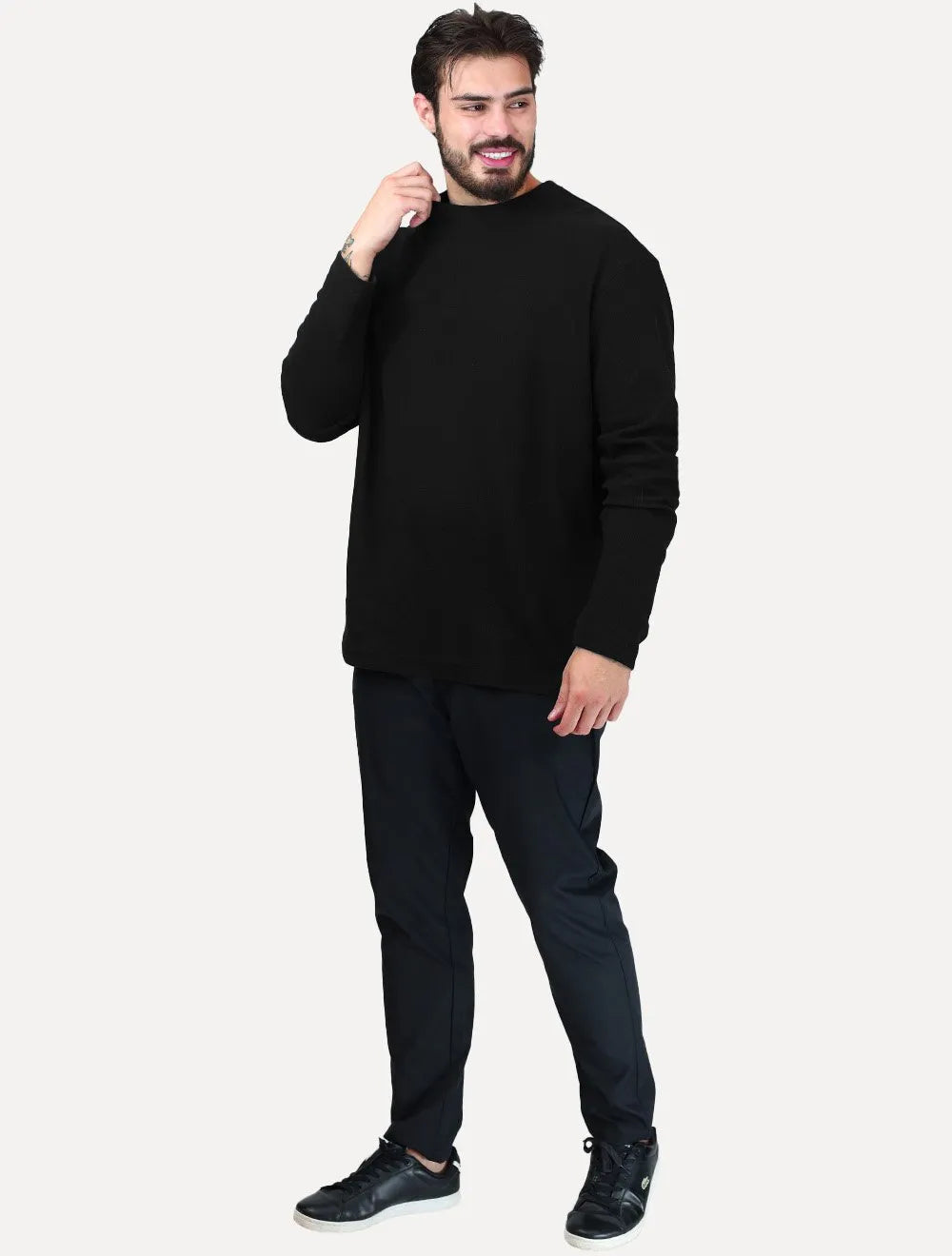 Camiseta Osklen Masculina Manga Longa Maxitexture Preta