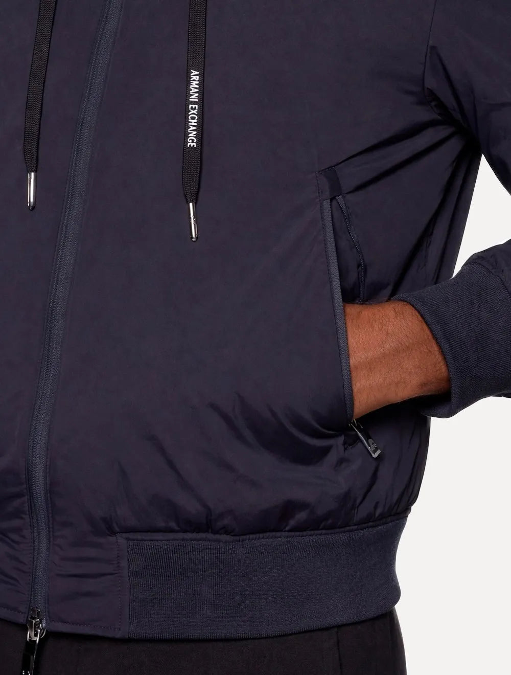 Jaqueta Armani Exchange Masculina Nylon Elástico Azul Marinho