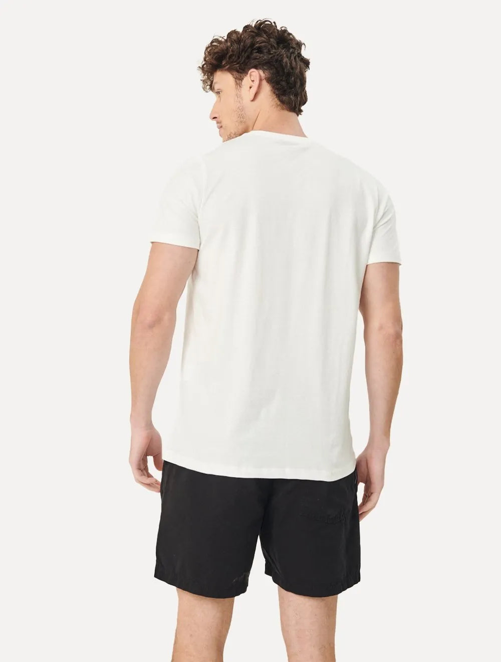 Camiseta King & Joe Masculina Slim Eco Crewneck Pocket Off-White