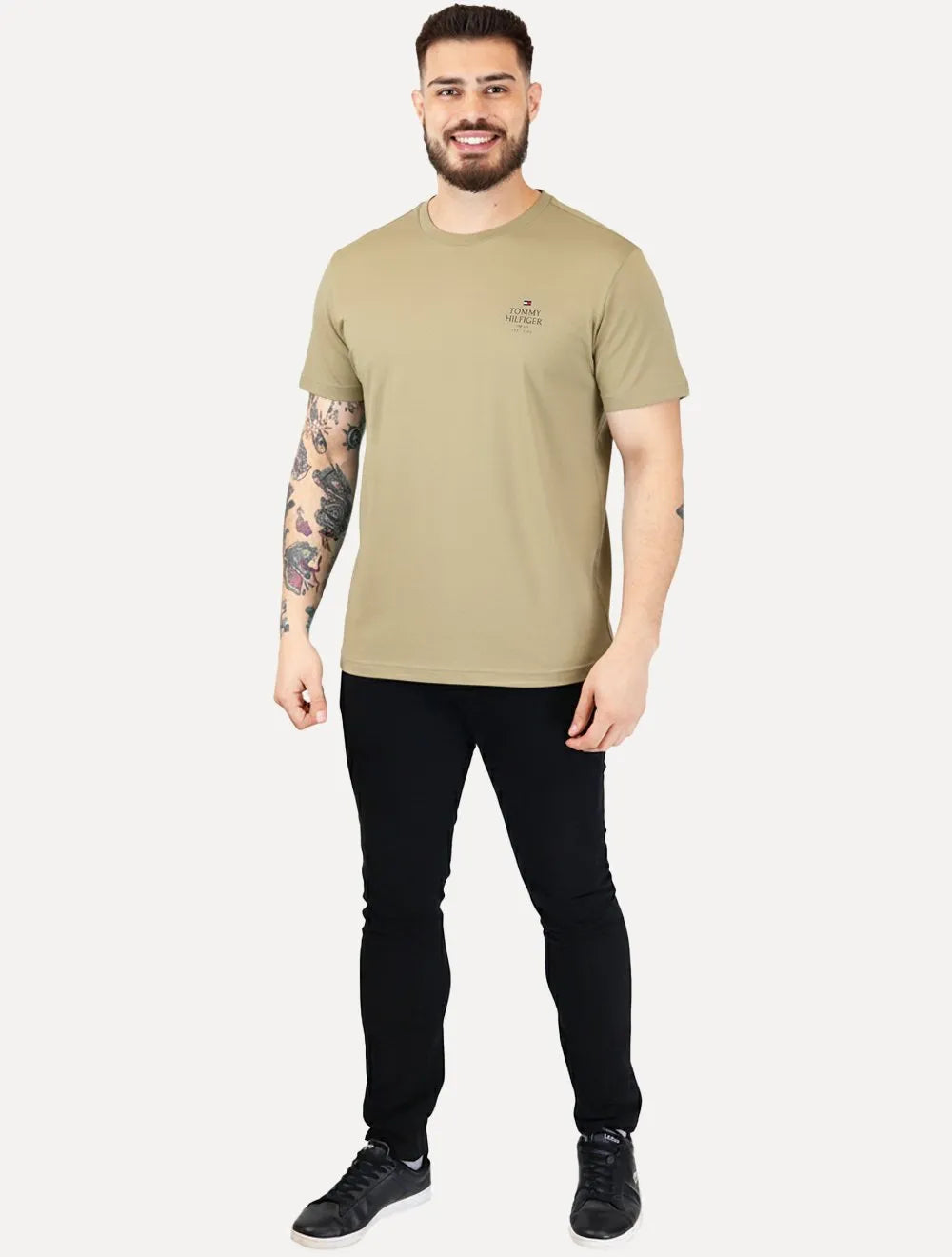 Camiseta Tommy Hilfiger | Stack Brand Love Cáqui