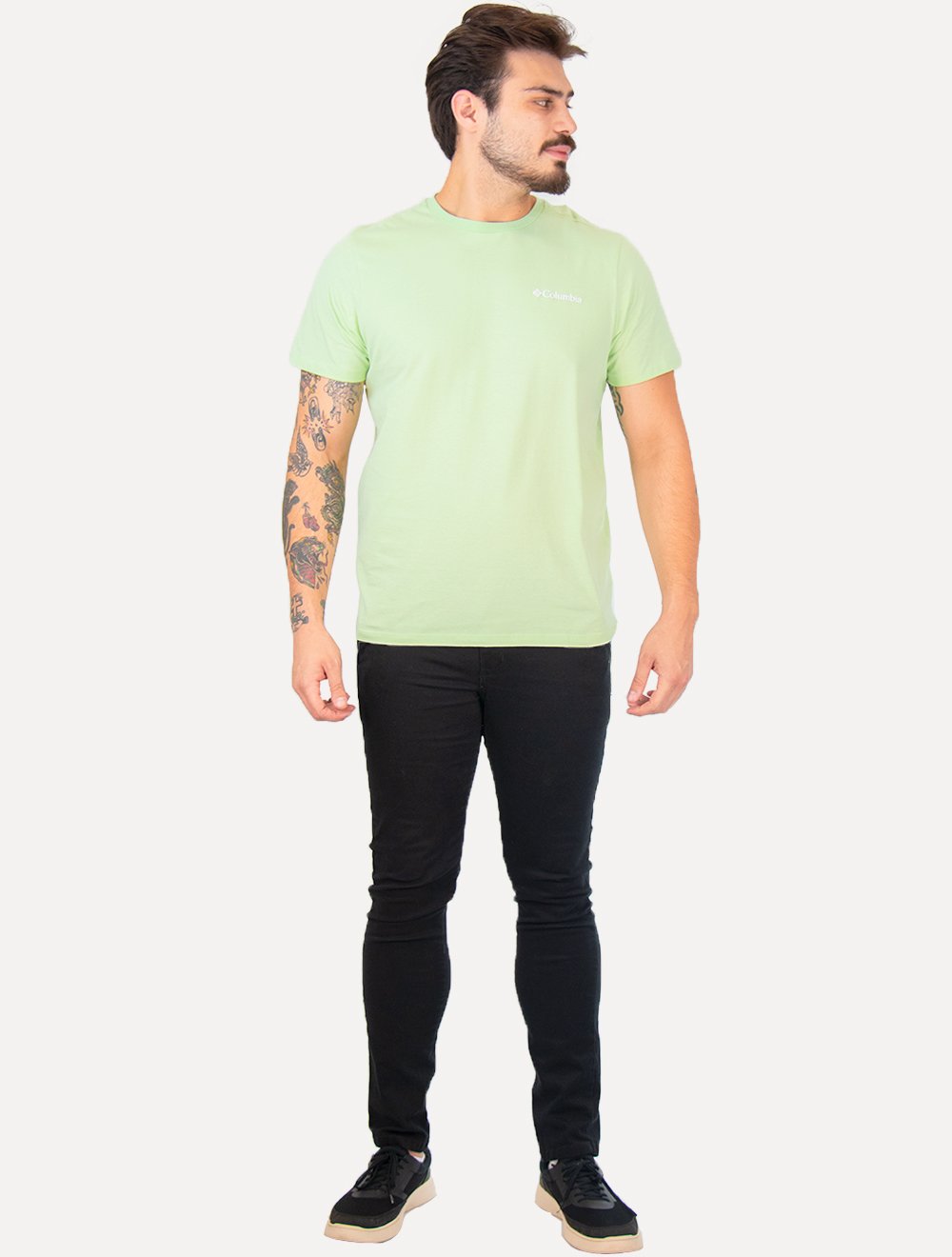 Camiseta Columbia Masculina Light Logo Verde Claro