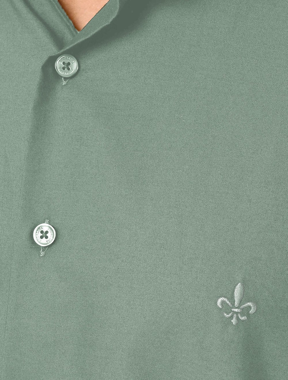 Camisa Dudalina Masculina Comfort Superfine Cotton Mono Logo Verde