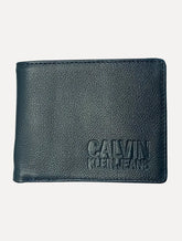 Carteira Calvin Klein Jeans Couro Under Logo Azul Marinho