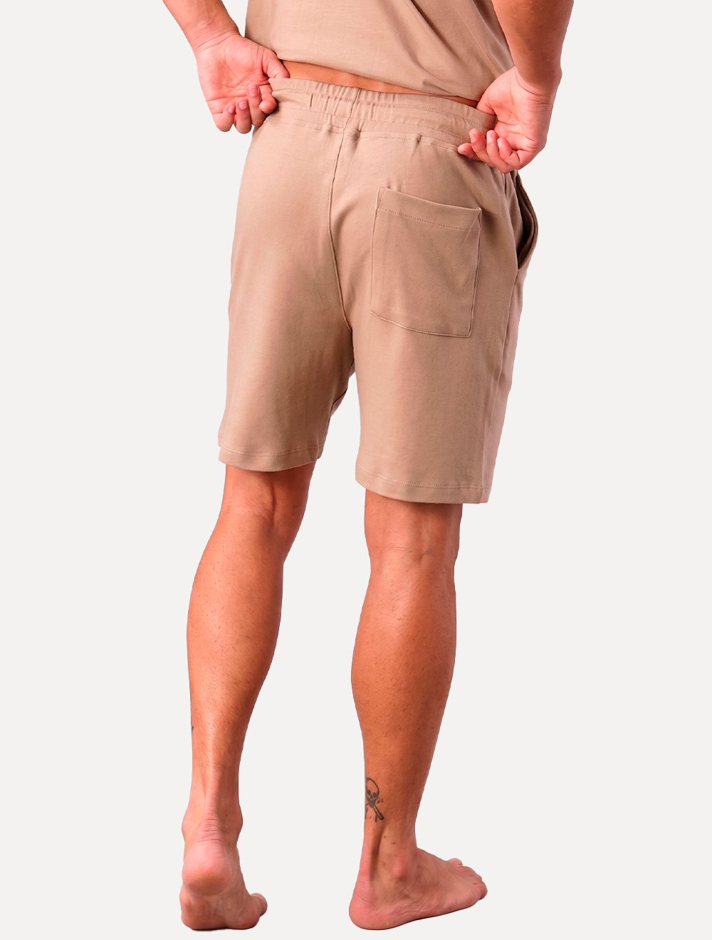 Bermuda Calvin Klein Masculina Suedine CK Logo Cáqui Médio