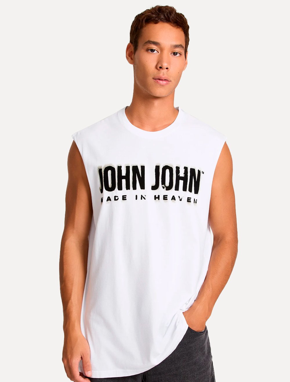 Regata John John Masculina Old Spray Branca