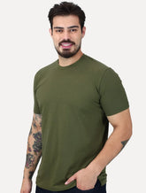 Camiseta K&J Black Cotton Flex Slim Verde Oliva