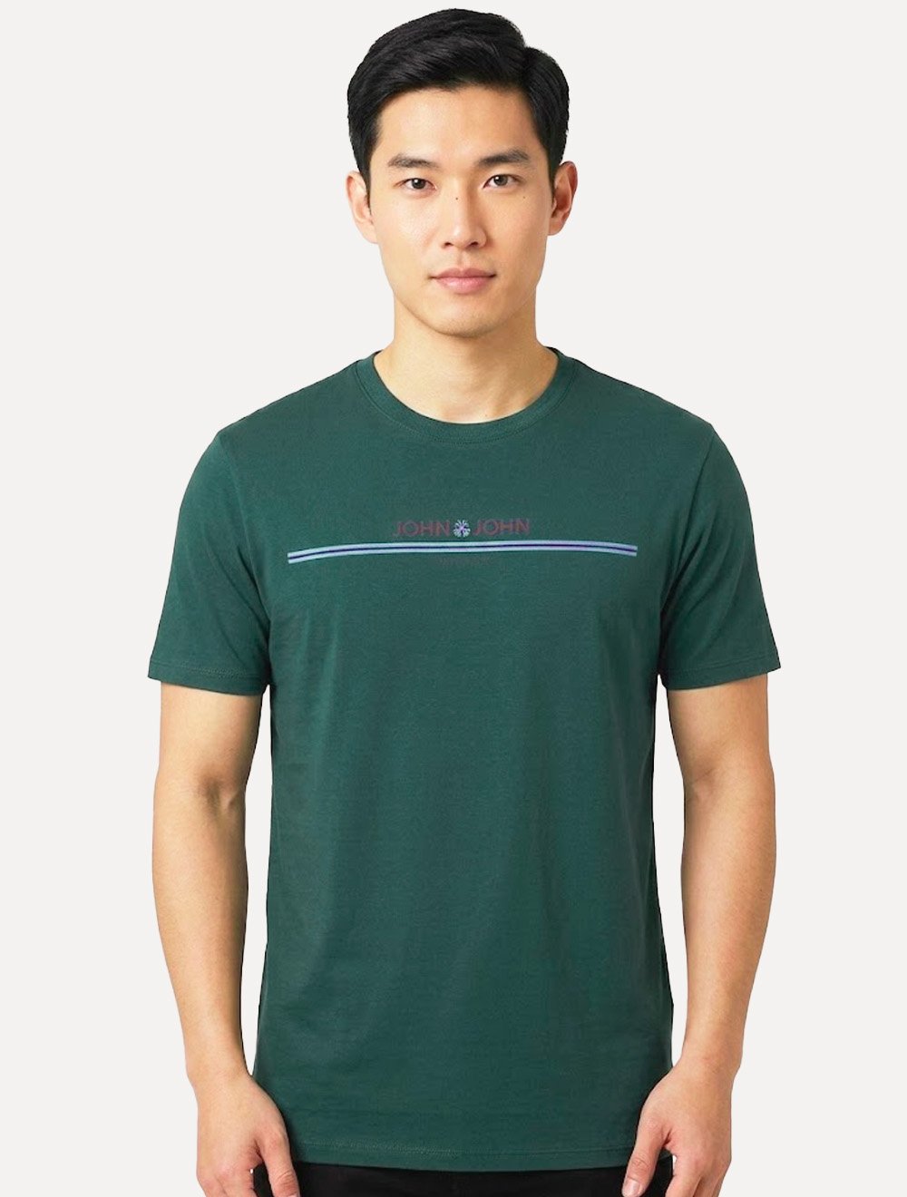 Camiseta John John Masculina Regular Fit Simple Lines Verde Escuro