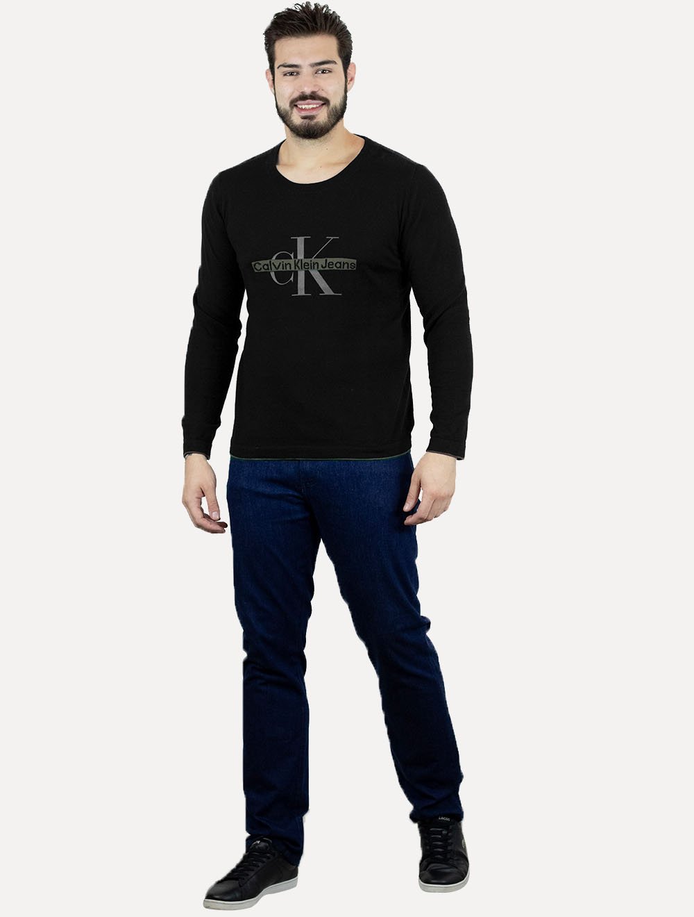 Suéter Calvin Klein Jeans Masculino Tricot Logo Reissue Preto