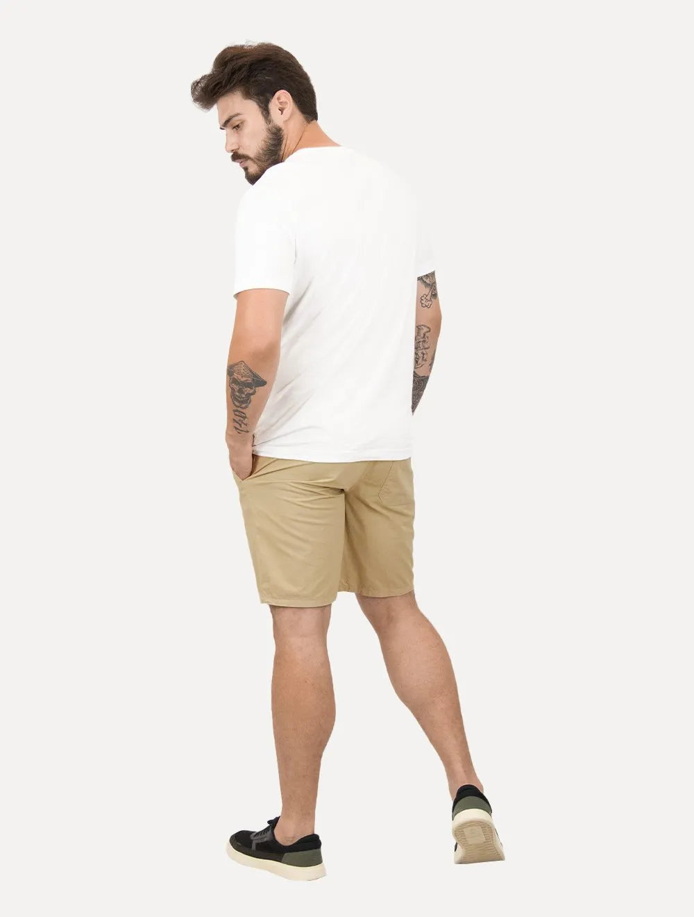 Bermuda Dudalina Masculina Sarja Cordão Algodão Cáqui