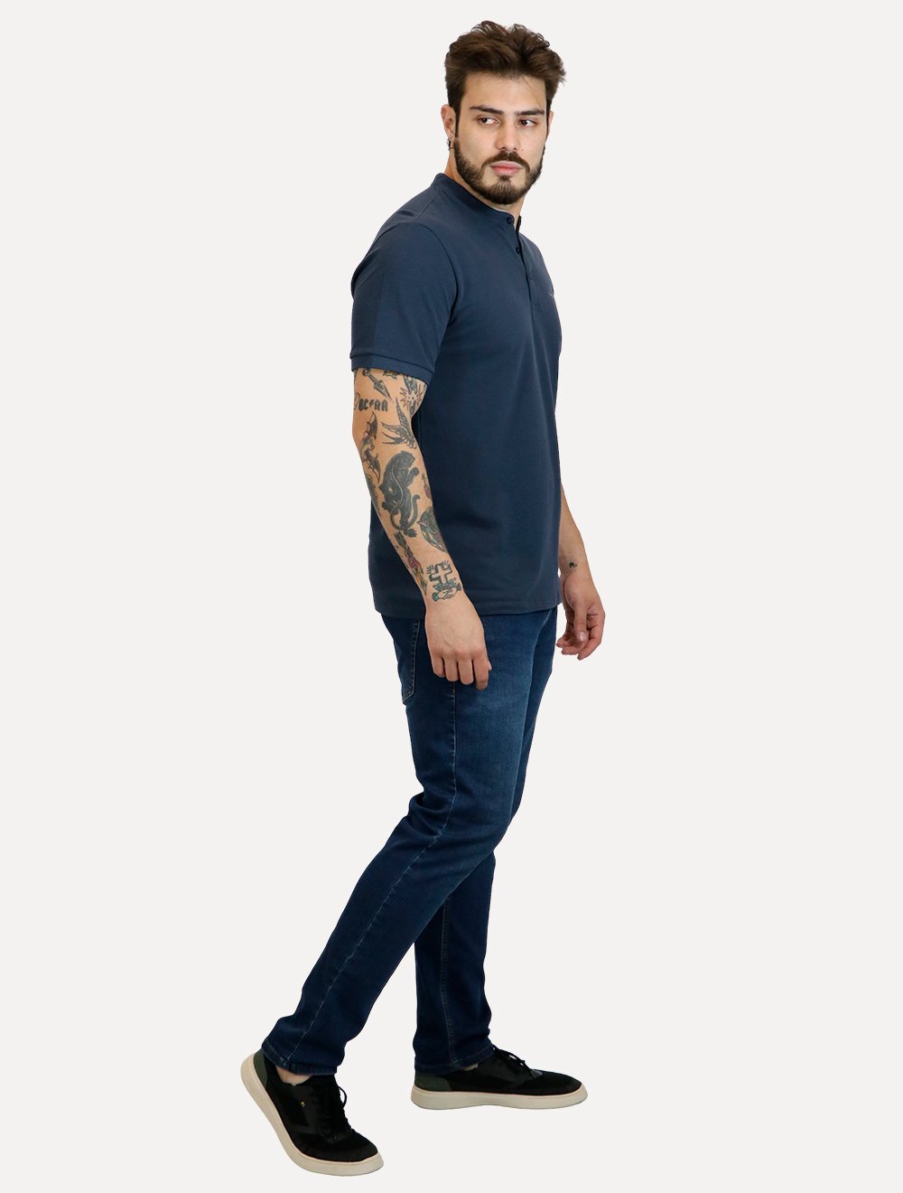 Polo Calvin Klein Masculina Regular Gola Portuguesa Friso