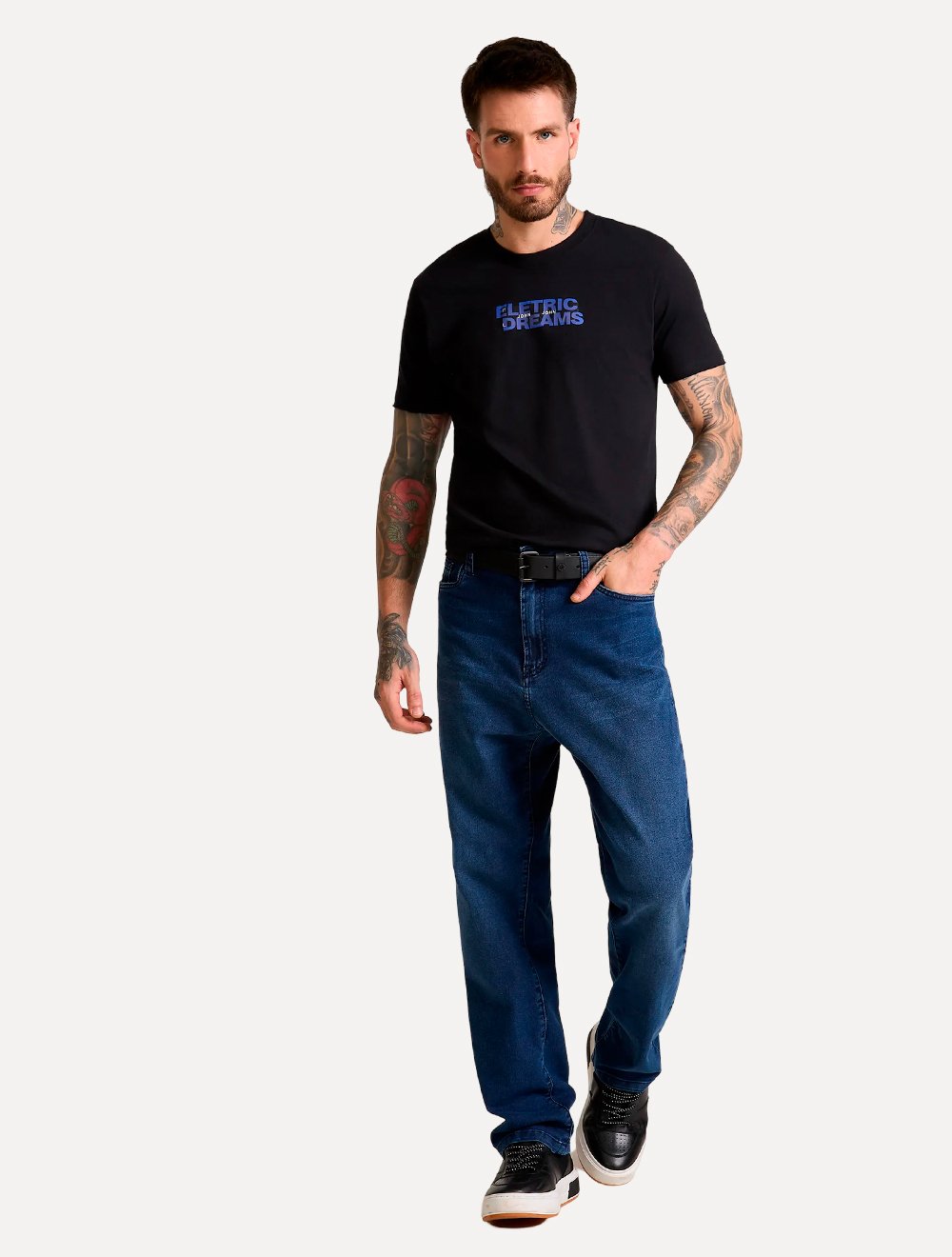 Calça John John Jeans Masculina Straight Cartagena Azul Médio