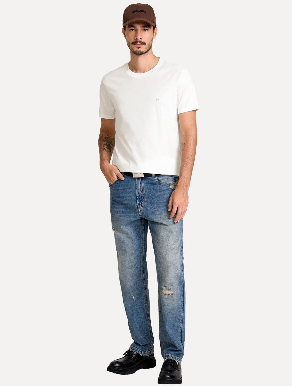 Camiseta John John Slim Fit One Cinza Off-White