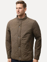 Jaqueta Dudalina Masculina Nylon Leve Matelasse Marrom