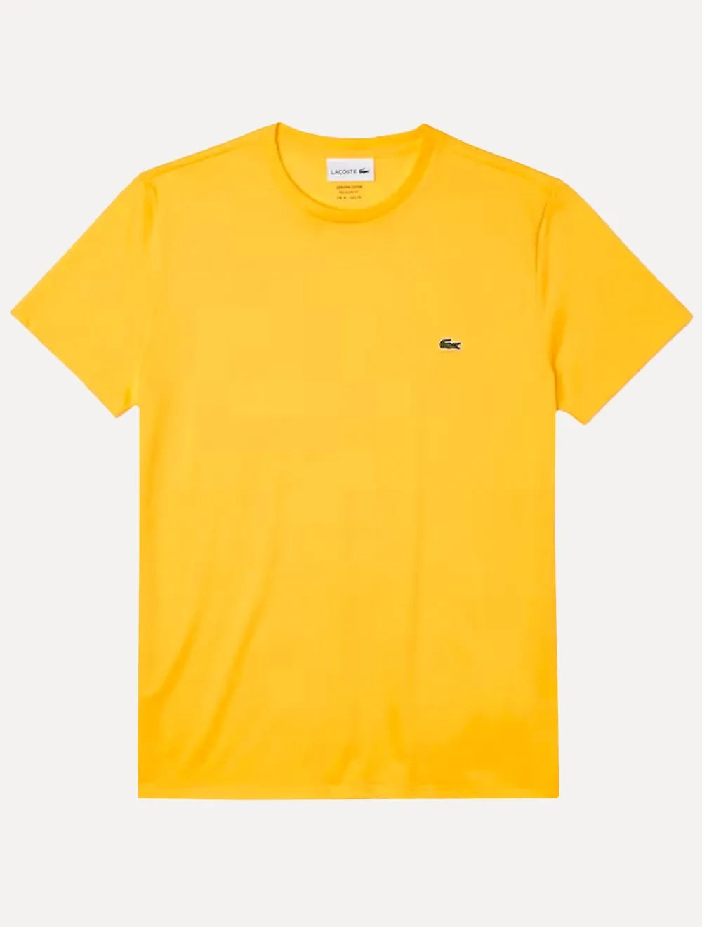 Camiseta Lacoste Masculina Jersey Pima Cotton Giallo Amarela