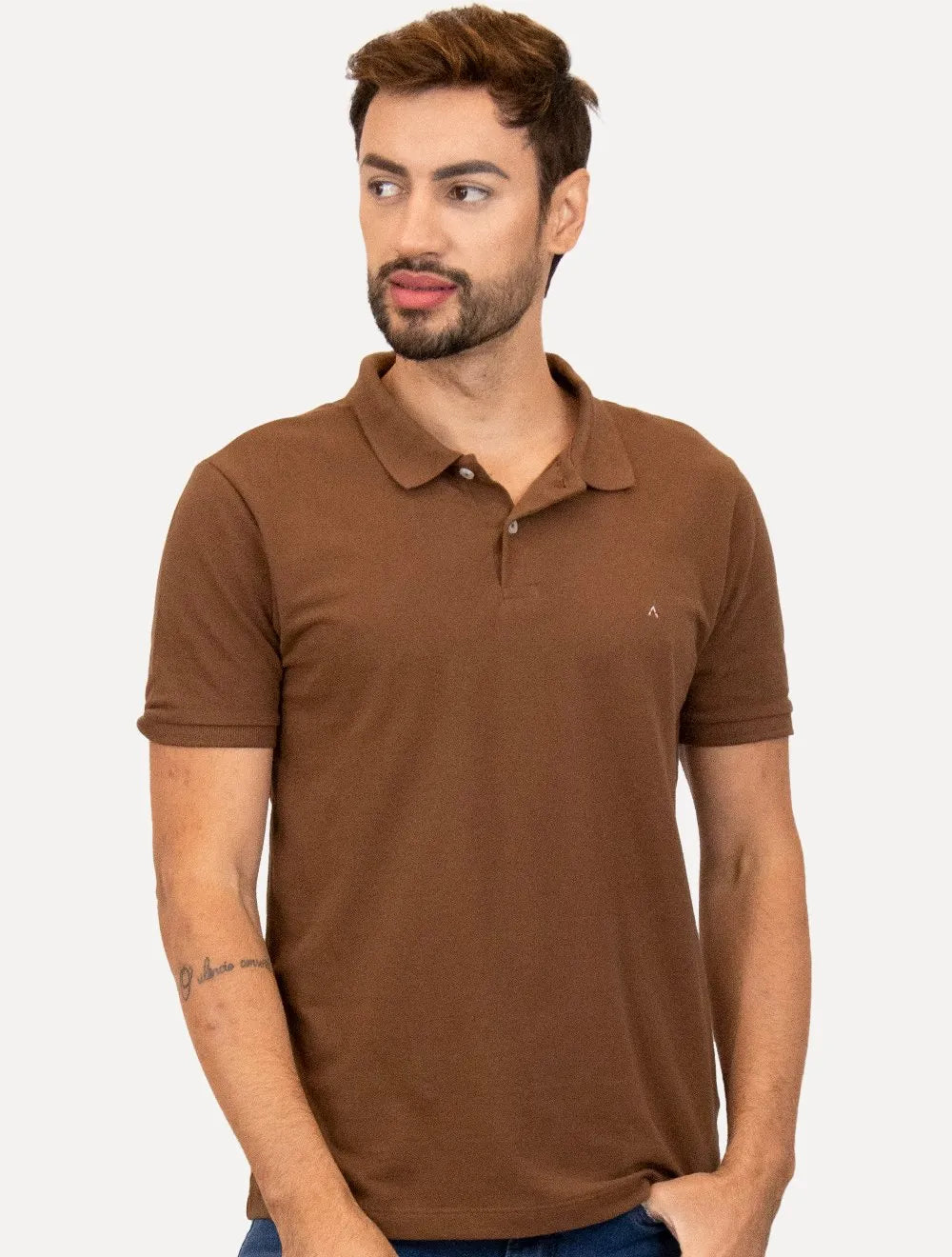 Polo Aramis Masculina Basic Piquet Marrom
