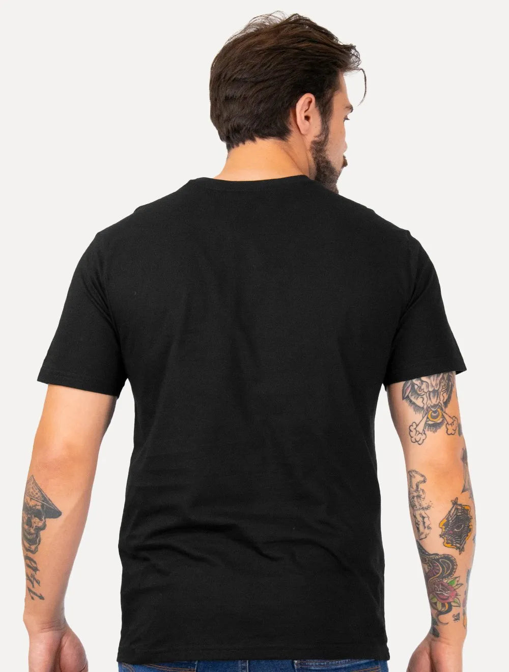 Camiseta Tommy Jeans Masculina Regular College Print Preta