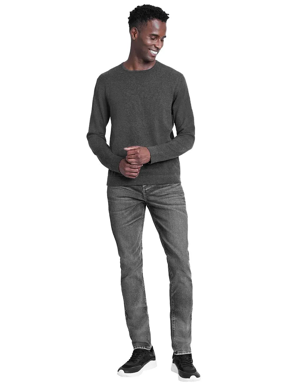 Suéter Aramis Masculino Tricot Crewneck Grafite Mescla