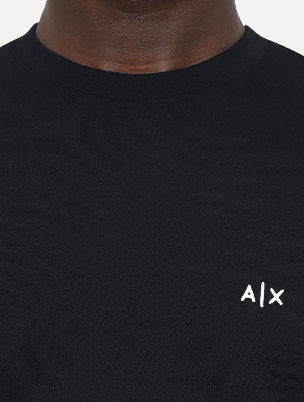 Camiseta Armani Exchange Masculina Regular Embroidery AX Logo Azul Marinho