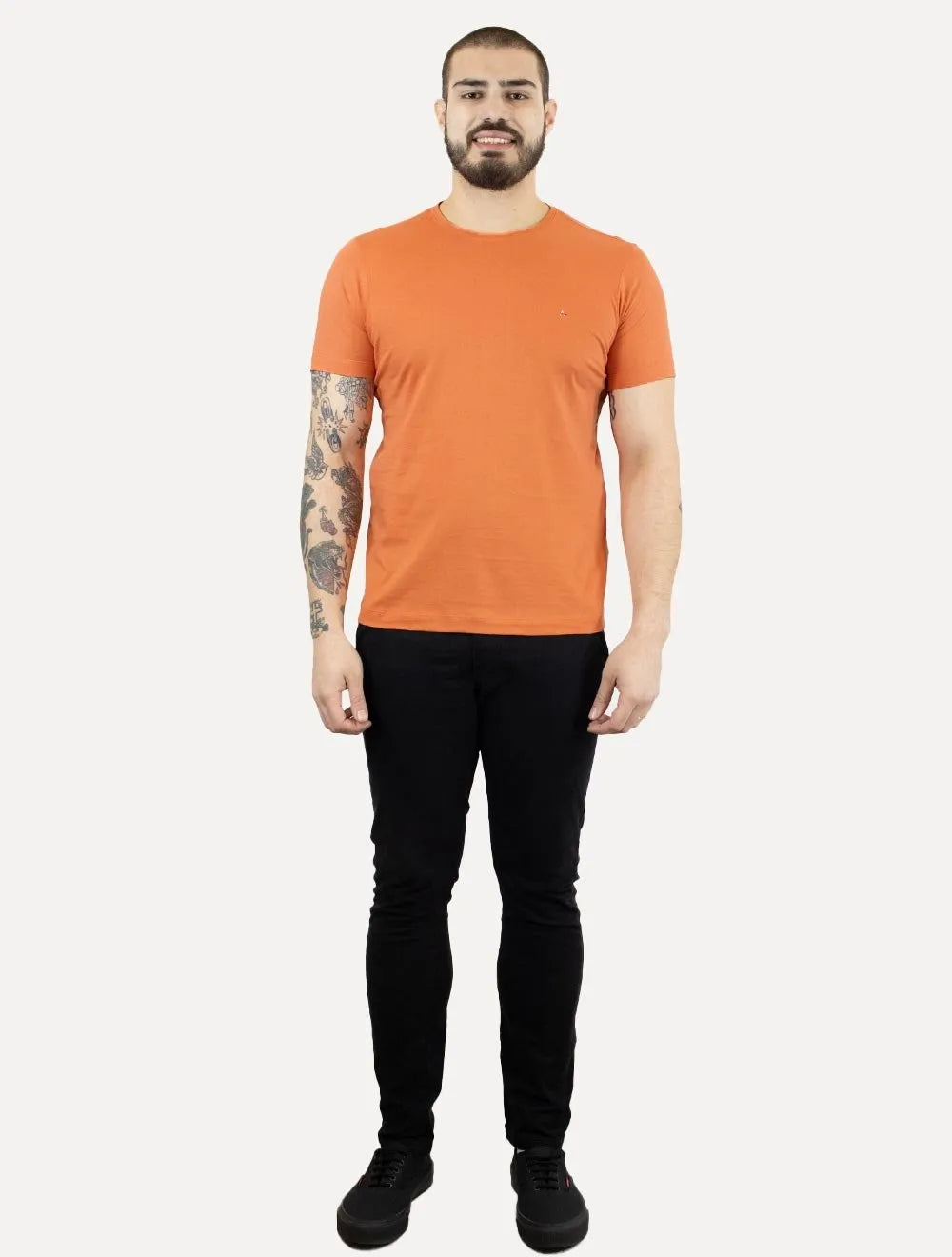 Camiseta Aramis Masculina Basic Lisa Laranja Coral