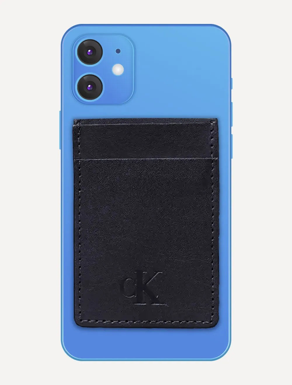 Carteira Calvin Klein Jeans Porta Cartão Couro Vertical CK Mono Logo Preta