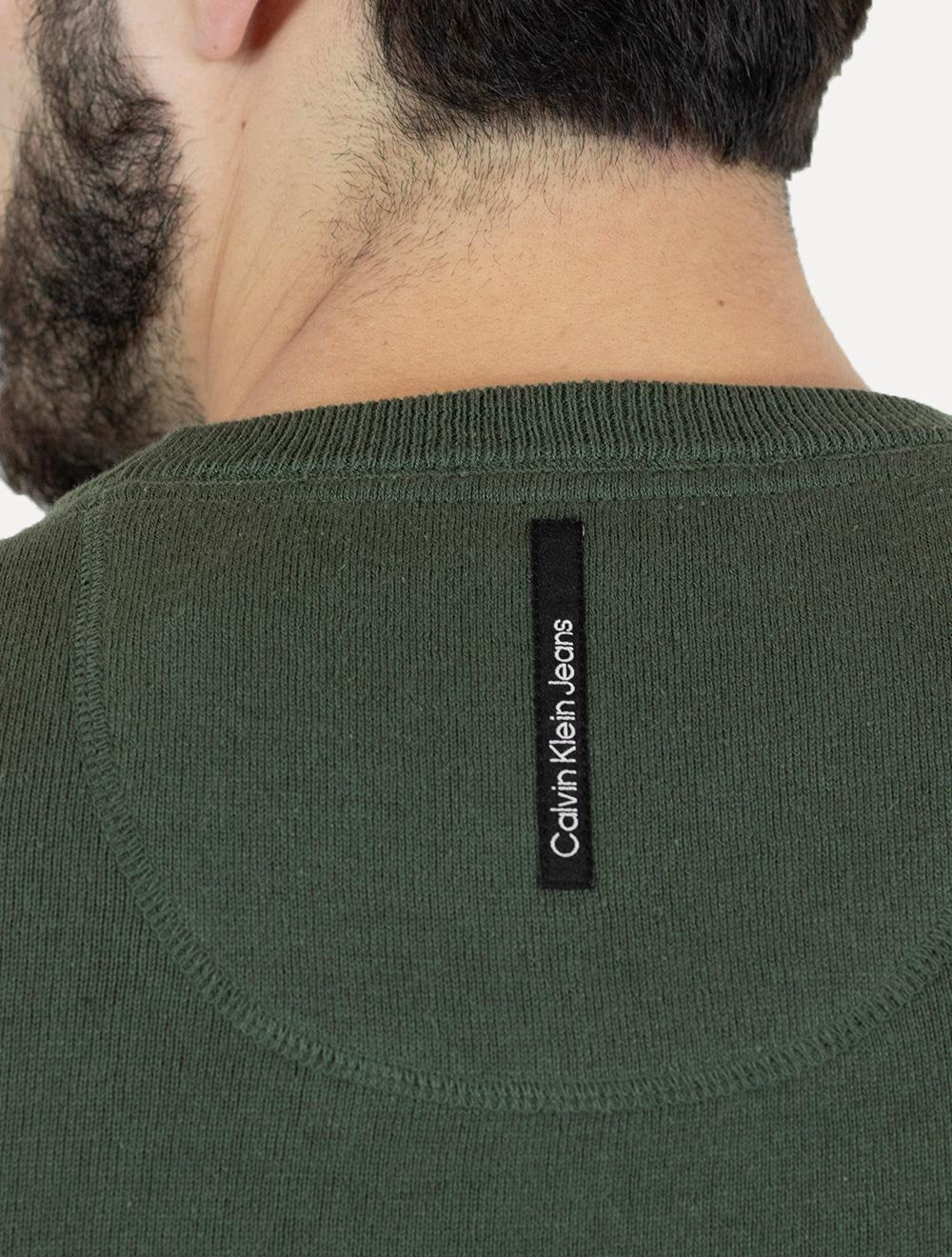 Suéter Calvin Klein Jeans Masculino Tricot Logo Reissue Verde Militar