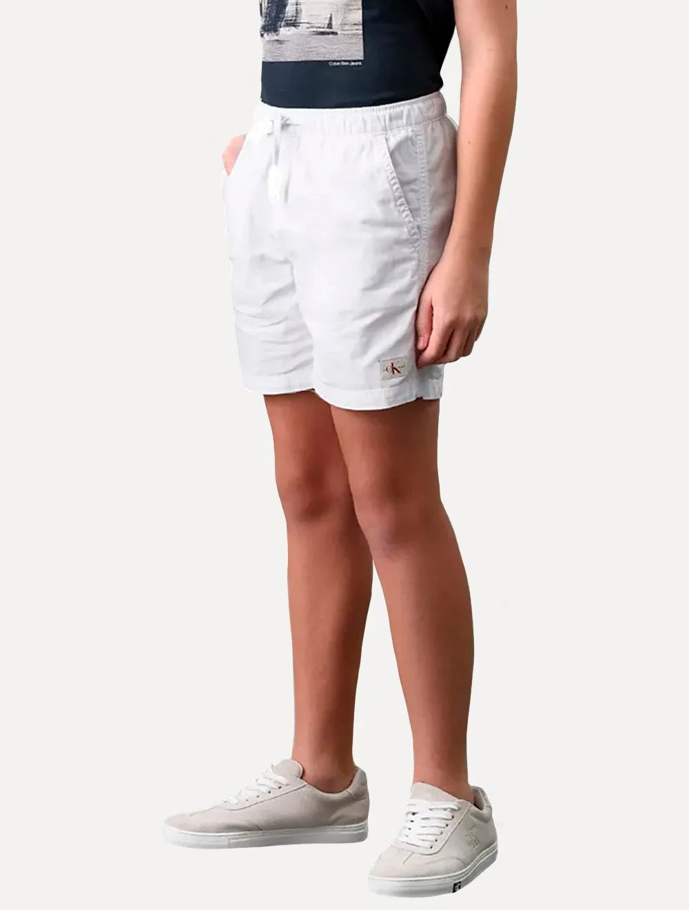 Bermuda Calvin Klein Infantil Color Curta Paper Branca