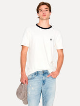 Camiseta John John Masculina Slim Fit Suedine Contrast Off-White