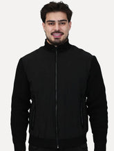 Jaqueta Dixen Masculina Nylon Manga Ribana Pocket Zip Preta