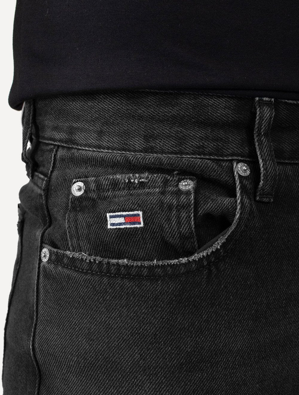 Calça Tommy Jeans Masculina Dad Regular Tapered Preta
