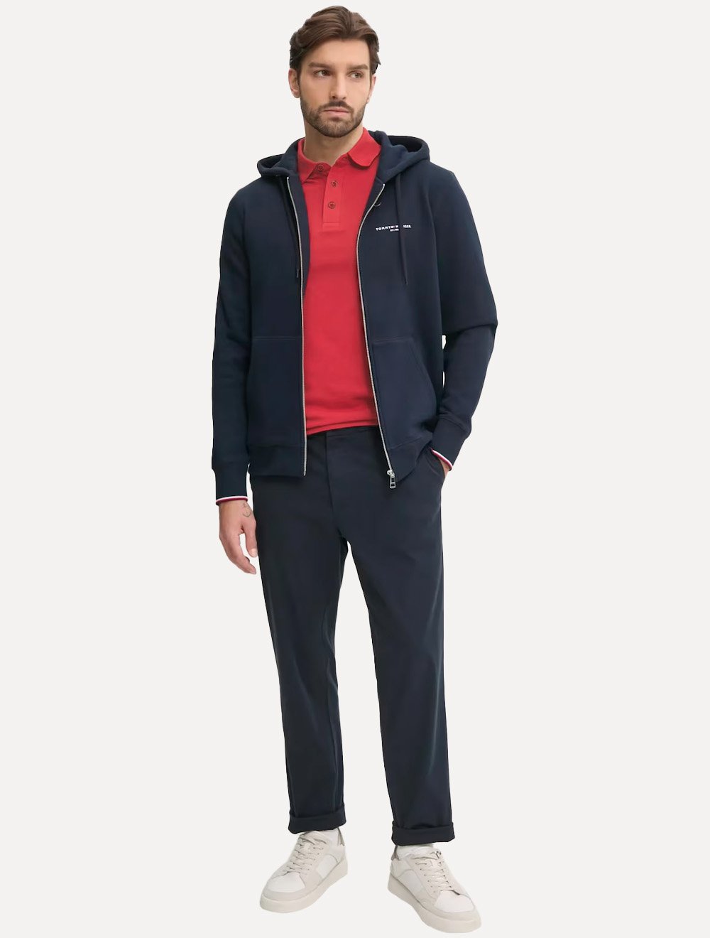 Polo Tommy Hilfiger Masculina Piquet Regular Placket Vermelha