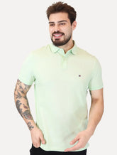 Polo Tommy Hilfiger Masculina Regular Piquet 1985 Opal Verde Claro