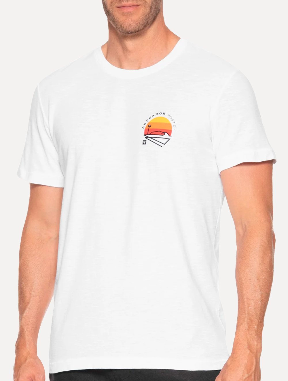 Camiseta Osklen Masculina Slim Rough Posto 7 Branca