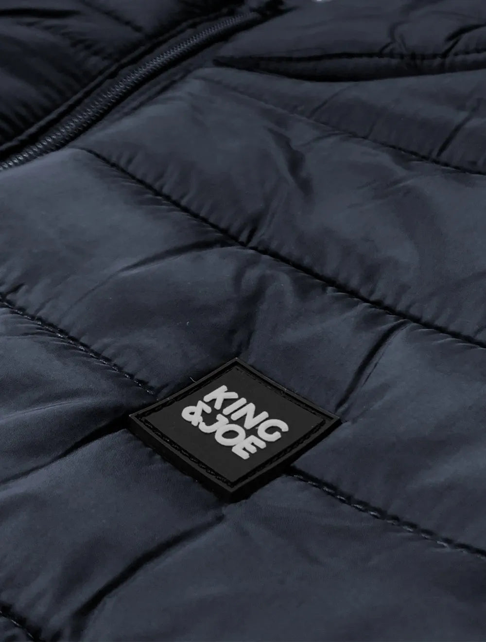 Jaqueta King & Joe Masculina Nylon Puffer Gola Azul Marinho