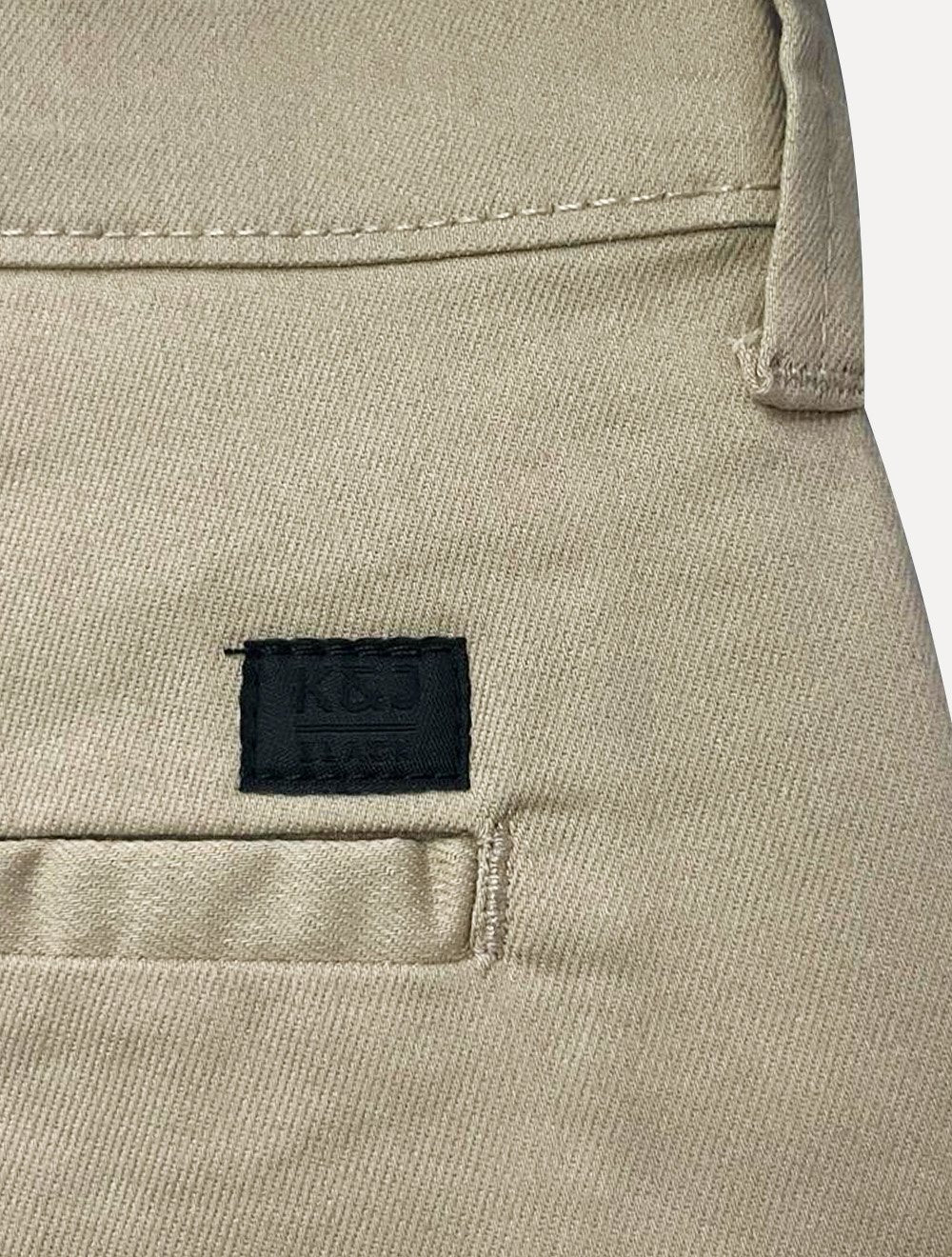 Calça K&J Black Masculina Casual Nervura Flex Twill Cáqui