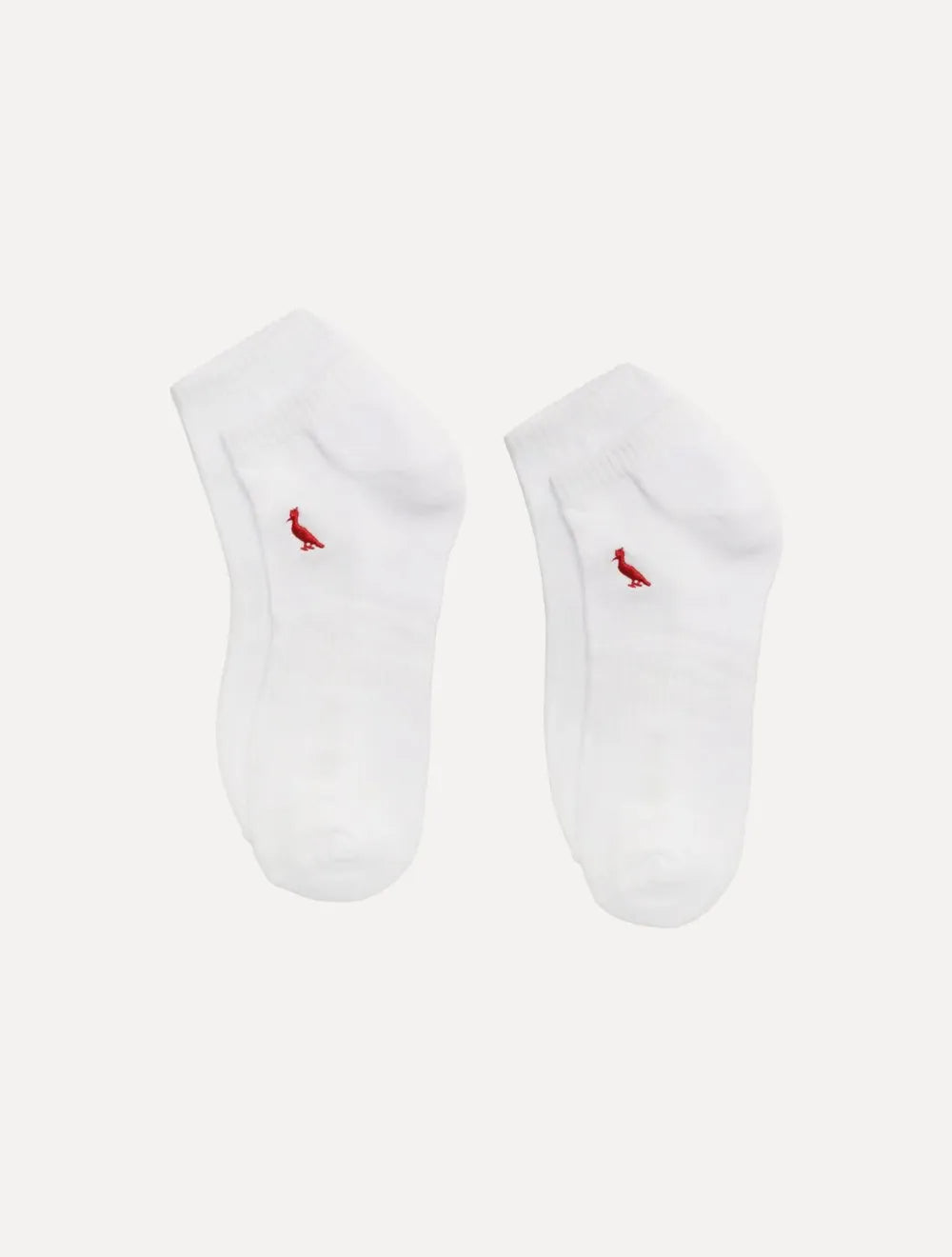 Meia Reserva Masculina Cano Curto Pica-Pau Bordado Branca Kit 2 Pares