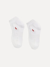 Meia Reserva Masculina Cano Curto Pica-Pau Bordado Branca Kit 2 Pares