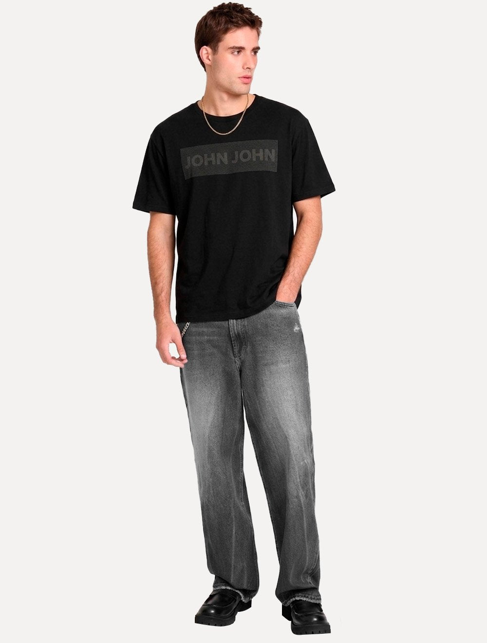 Camiseta John John Masculina Slim Fit Download Black