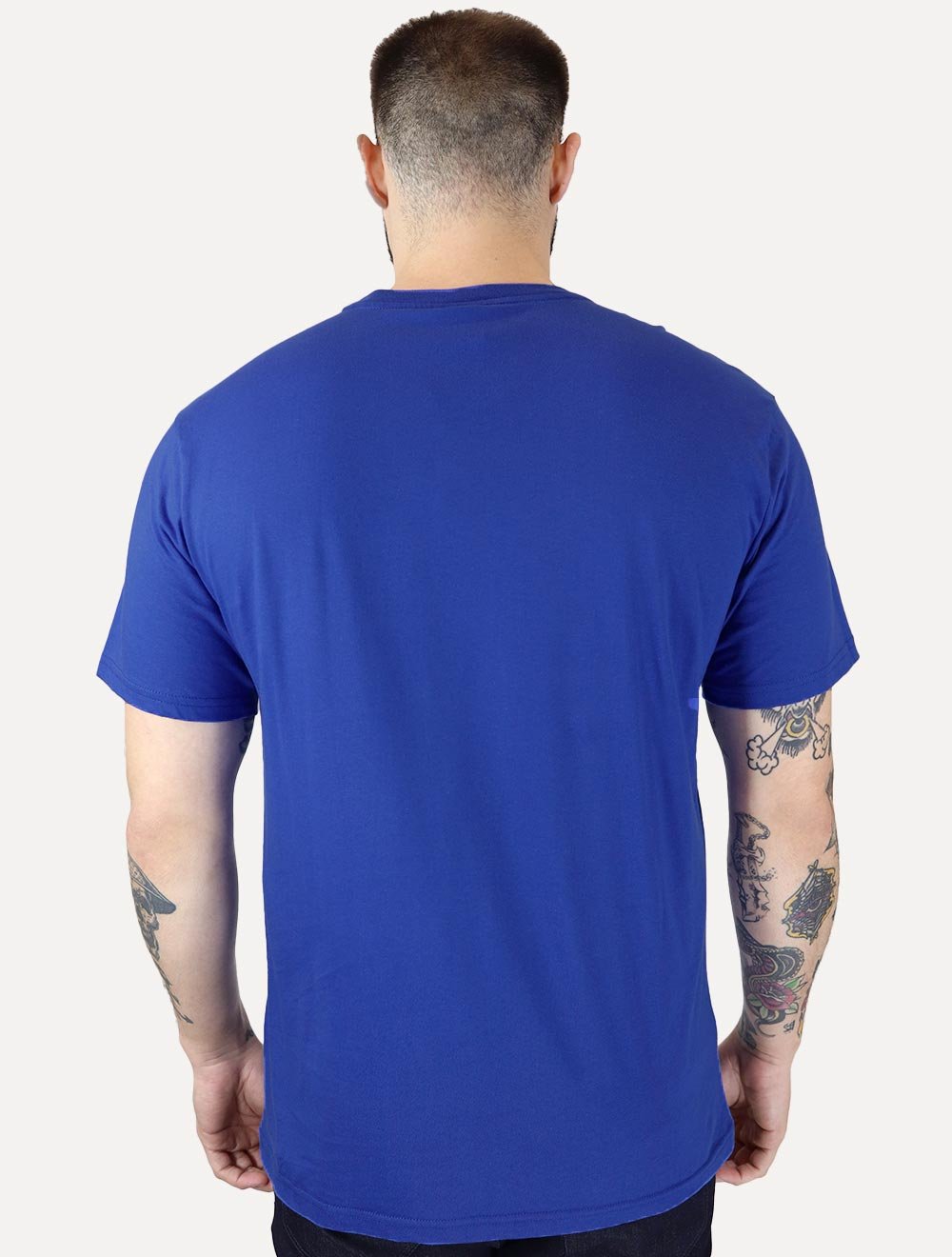 Camiseta Tommy Jeans Masculina Core Linear Gold Logo Azul Royal