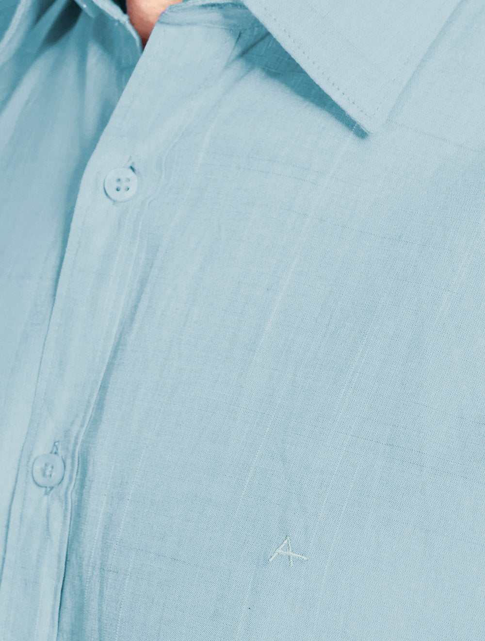 Camisa Aramis Masculina Slim Manga Curta Flame Bosco Azul Claro