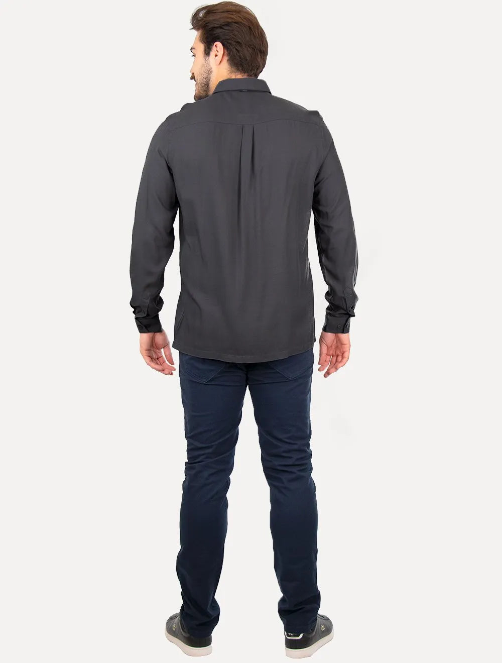 Camisa Colcci Masculina Relax Logo Grafite