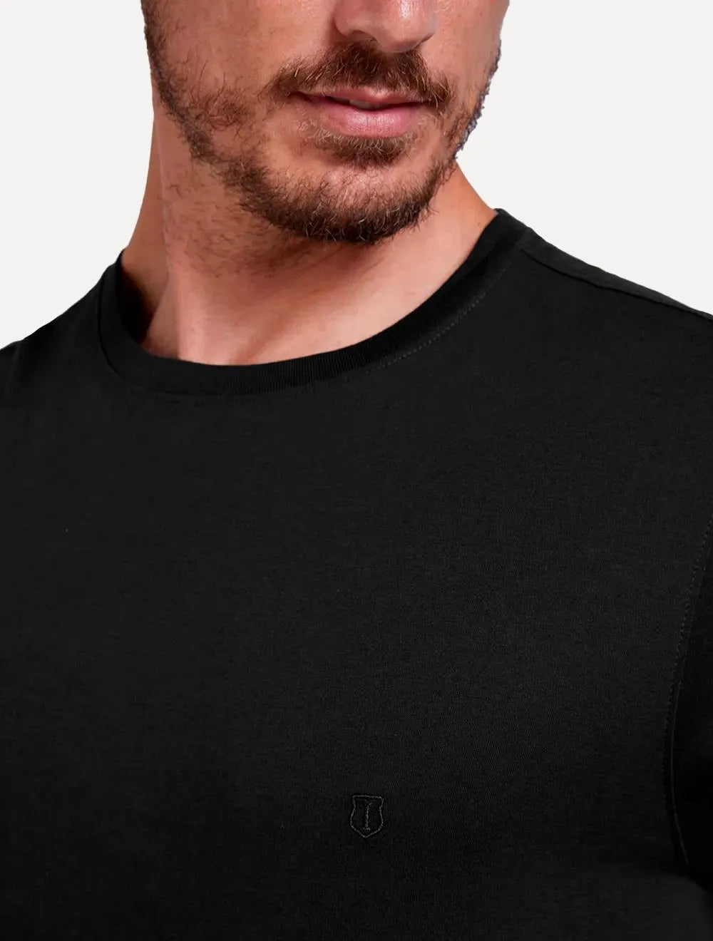 Camiseta Individual Comfort Pima Soft Touch Logo Preta
