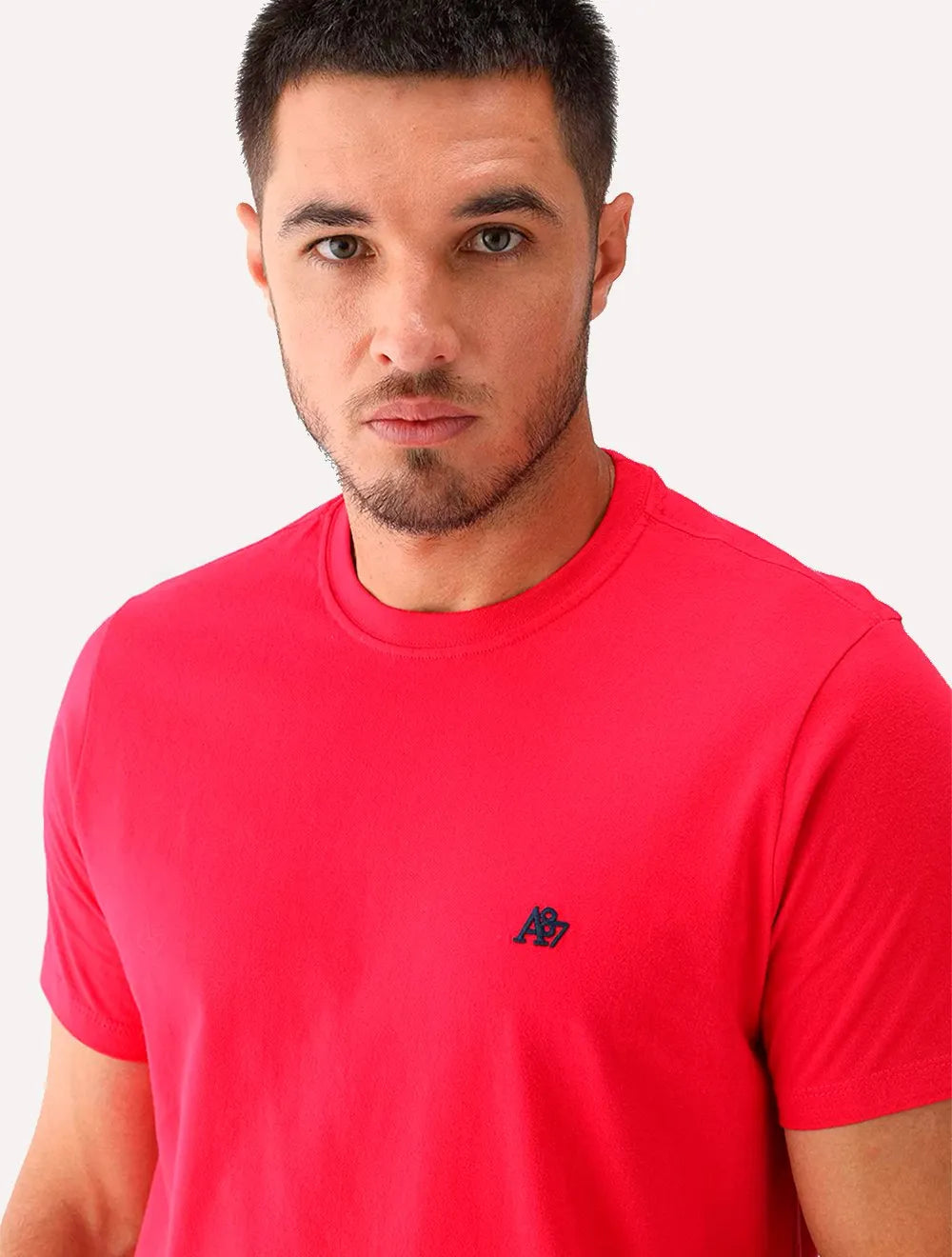 Camiseta Aeropostale Embroidered Black Logo NYC A87 Vermelha