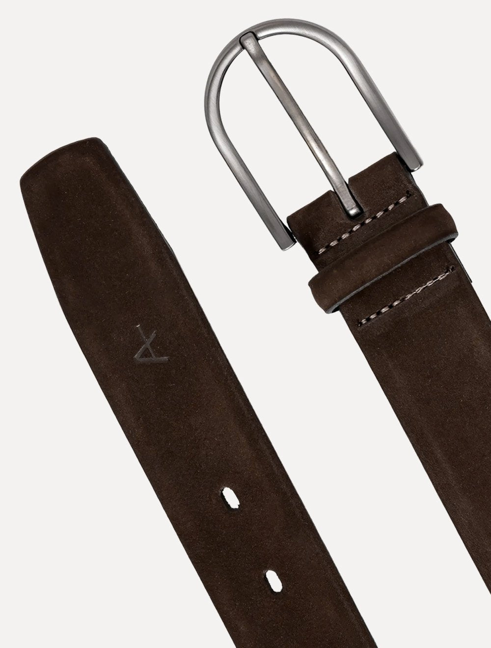 Cinto Aramis Masculino Basico Couro Suede Marron Médio