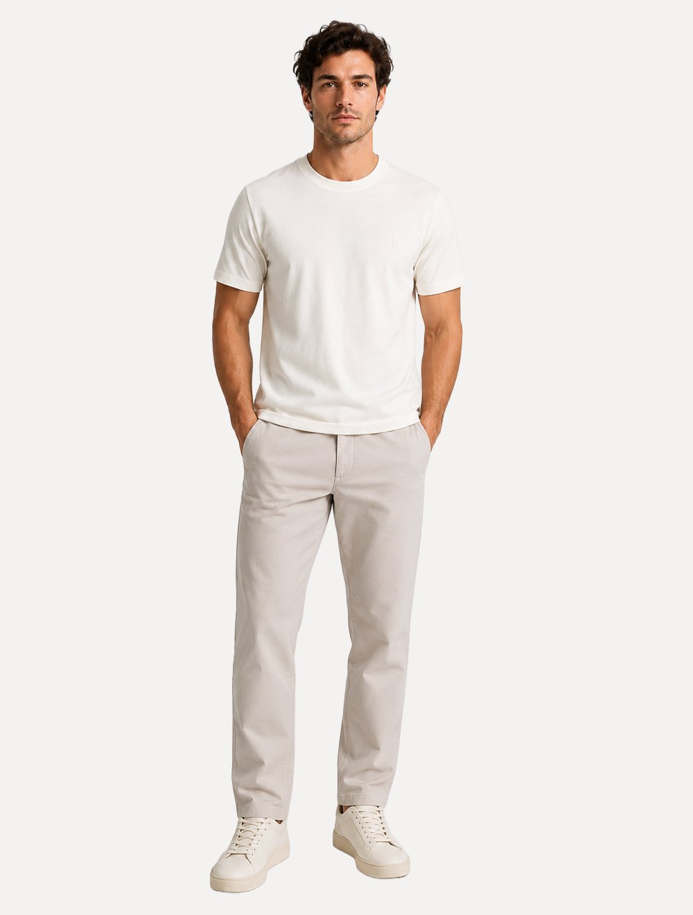 Camiseta Dudalina Masculina Cotton Flex Off White