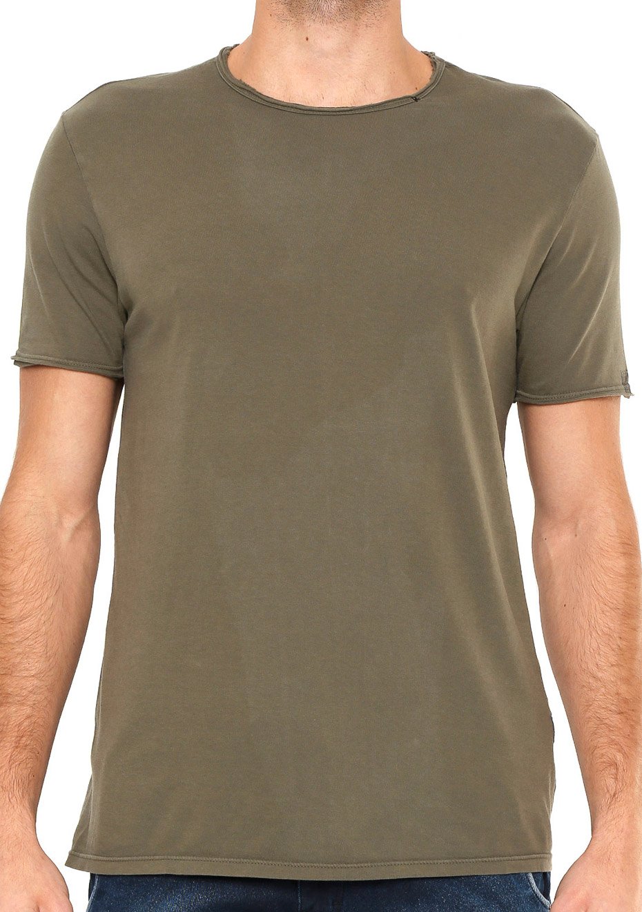Camiseta Replay Masculina Basic Refil Verde Militar