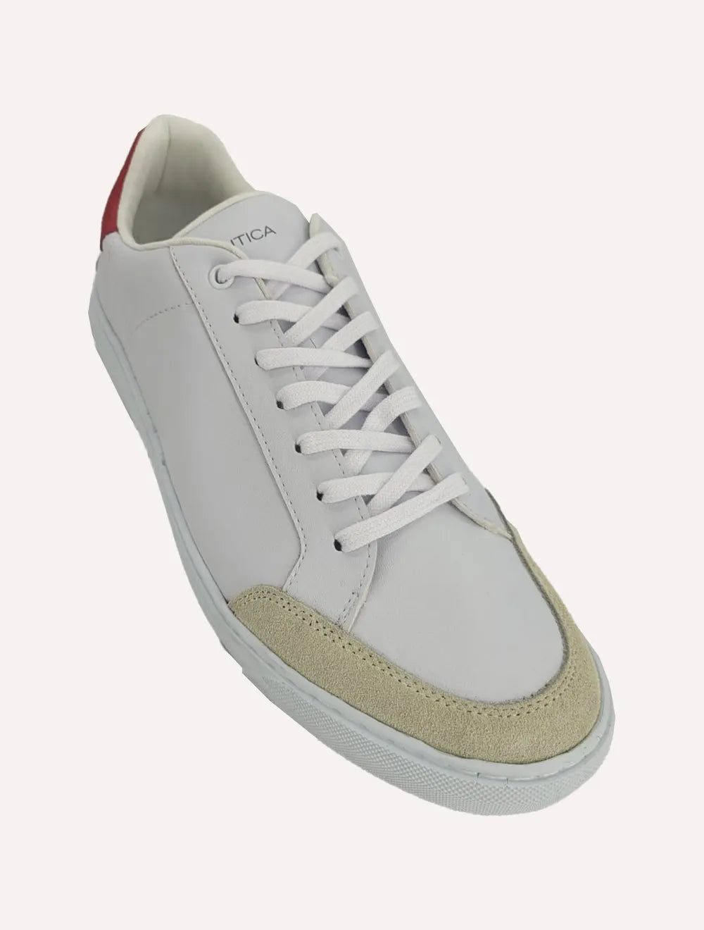Tênis Nautica Masculino SL Couro Vermelho/Branco