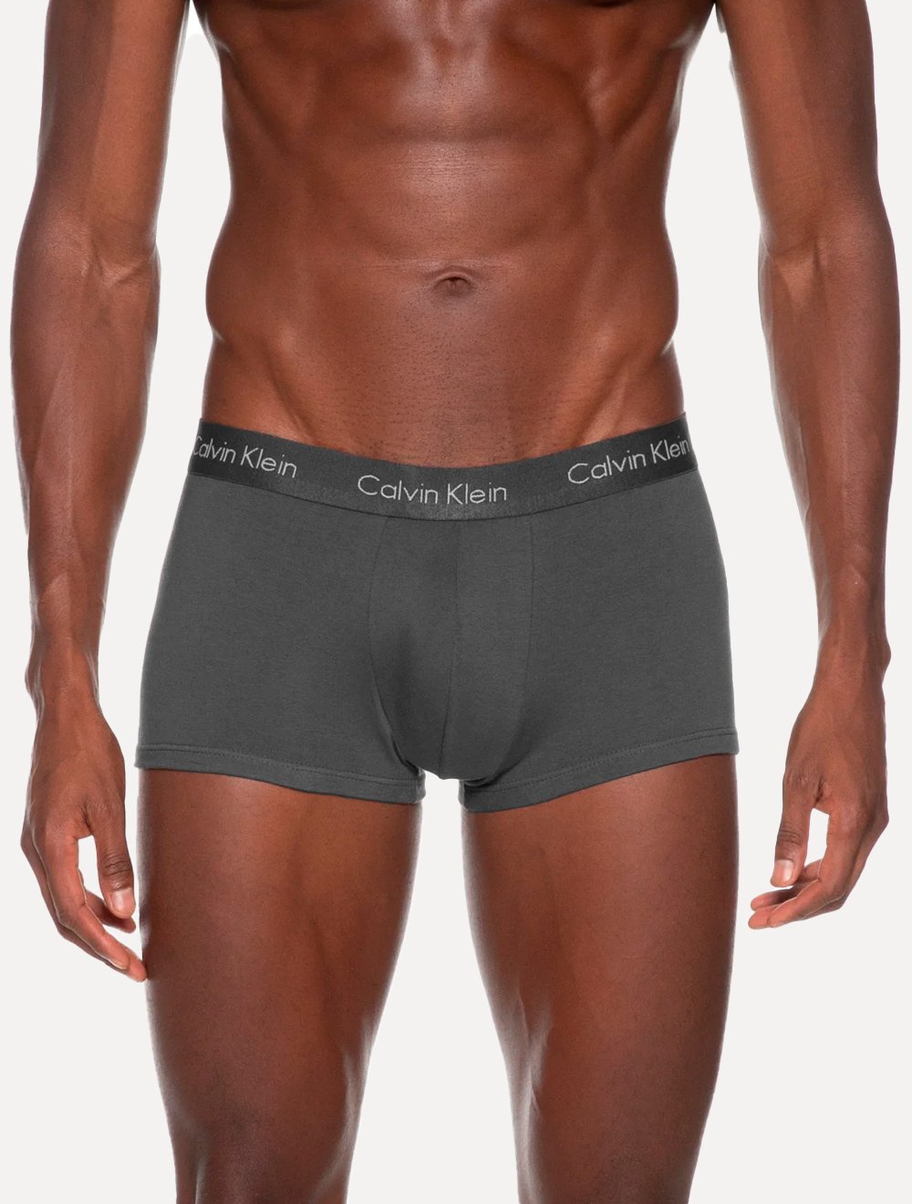 Cueca Calvin Klein Underwear Trunk Modal Logo Prata Grafite 1UN
