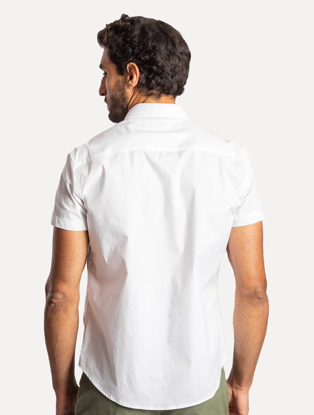 Camisa Sergio K Masculina Manga Curta Elastano Branca